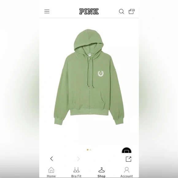 Victoria’s Secret logo Green Hooded Sweater - Picture 2 of 6